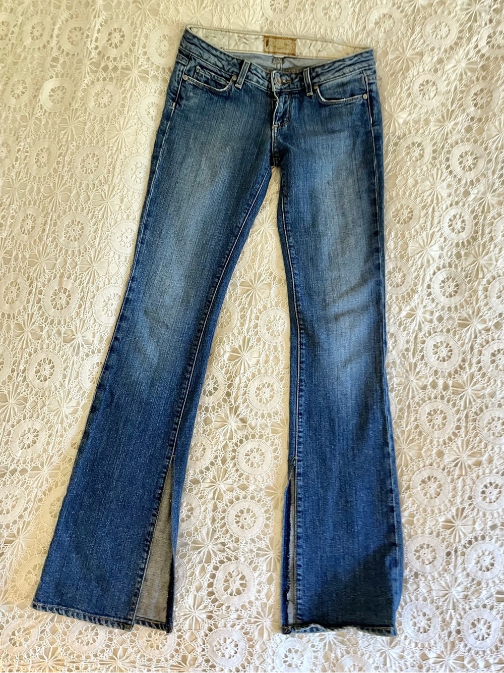 Y2K vintage Paige Benedict Canyon low waisted boot cut flare denim jeans